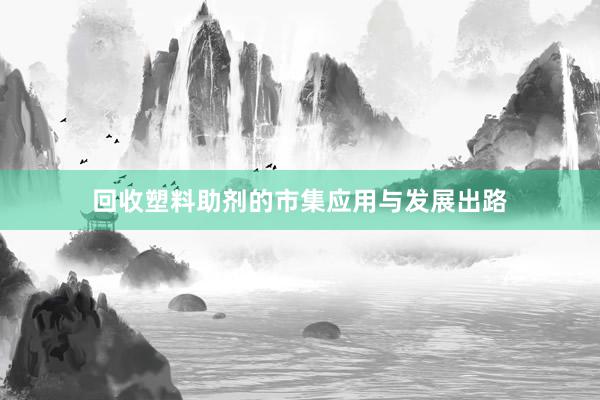 回收塑料助剂的市集应用与发展出路