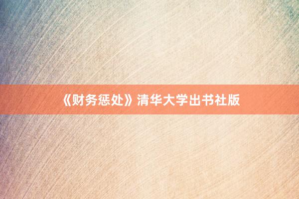 《财务惩处》清华大学出书社版