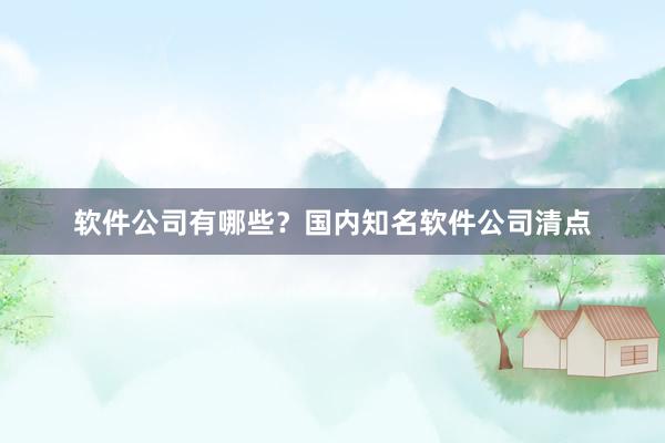 软件公司有哪些？国内知名软件公司清点