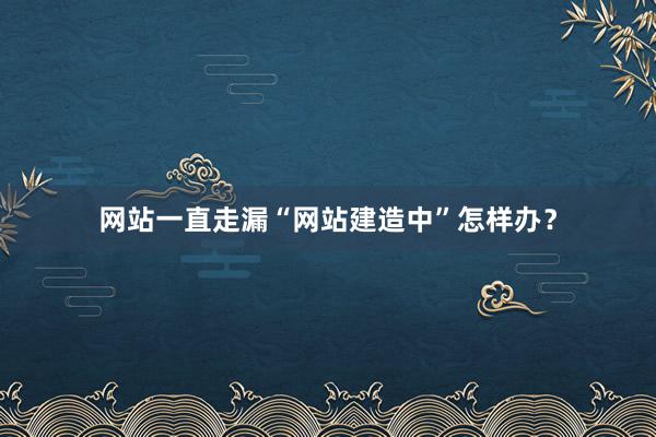 网站一直走漏“网站建造中”怎样办？